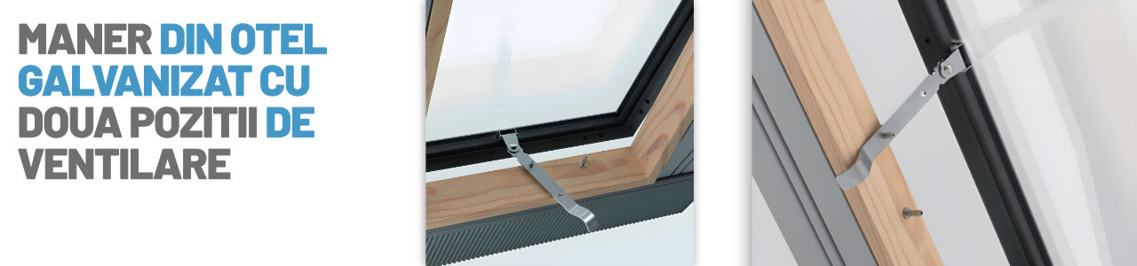Luminator acoperis 45x55 DEPOSKY LUM B400 maner din otel cu pozitie de ventilatie luminator acoperris